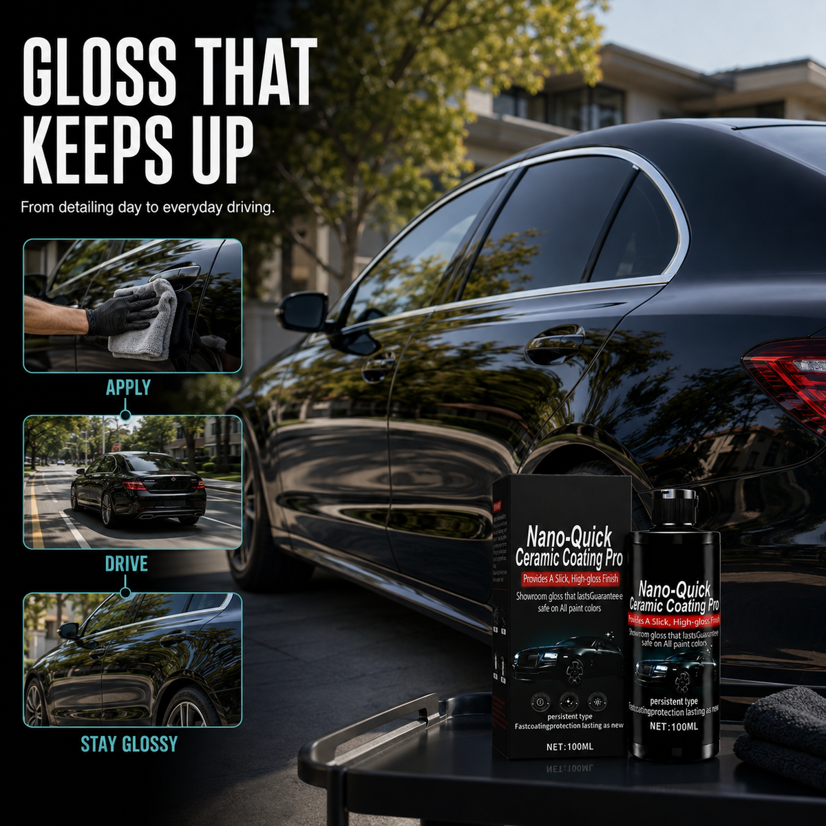 🚗✨ 49% OFF Limited Time – Nano Ceramic Car Coating Kit with Microfiber Towel 🔥