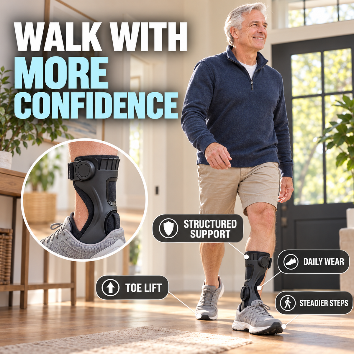 ⚡50% OFF🦶 AFO Foot Drop Brace✨ Adjustable & Breathable Support