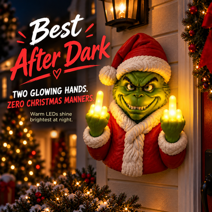 🎄NaughtyGlow Mischief Glow Christmas Wall Light | Funny Battery-Powered LED Holiday Decor