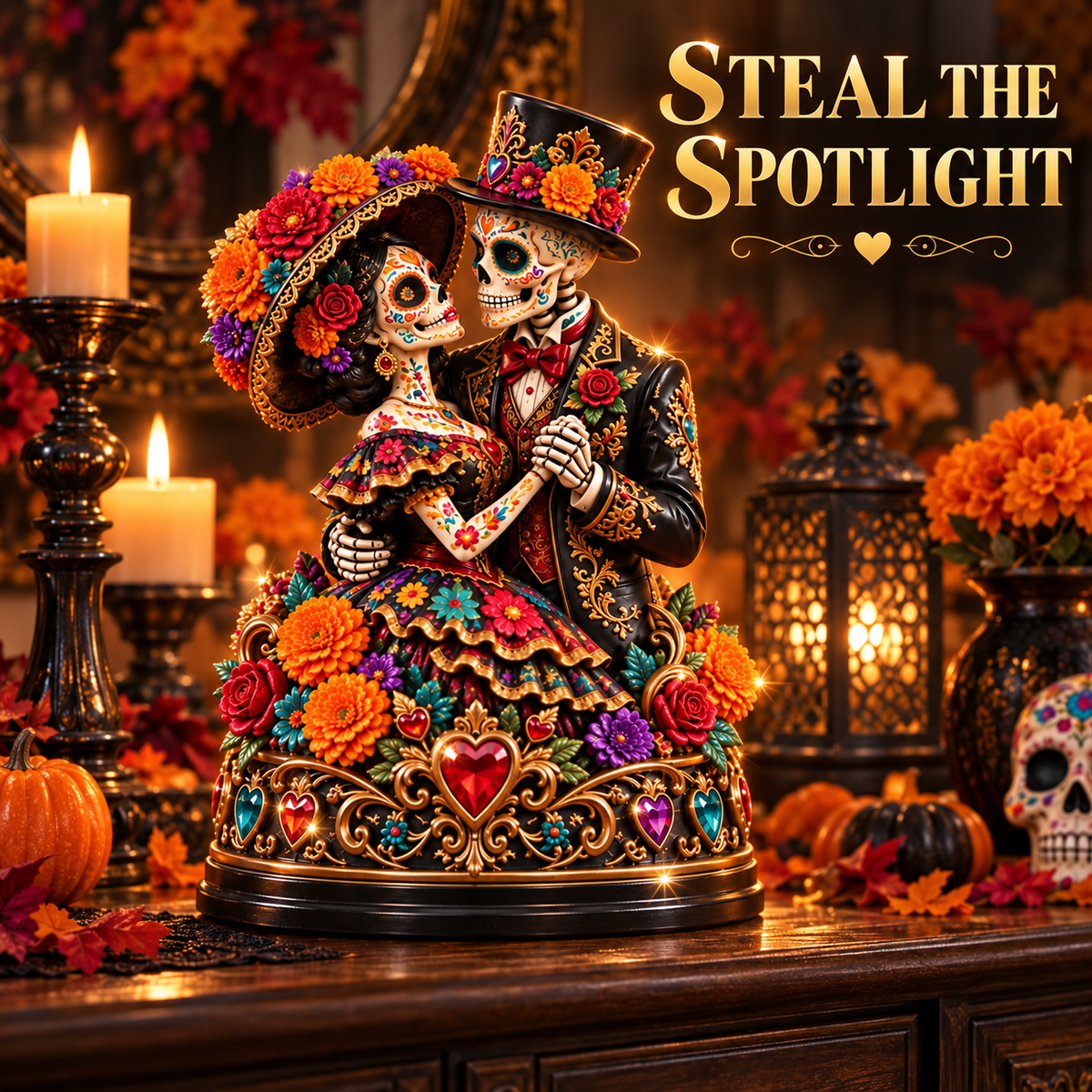 ⚡ 50% OFF💀 Eternal Dance Skeleton Couple Figurine🖤 Romantic Gothic Decor & Gift