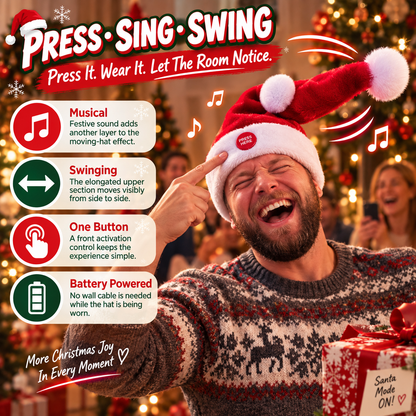 🎅 Singing & Dancing Santa Hat – The Christmas Hat That Steals the Party