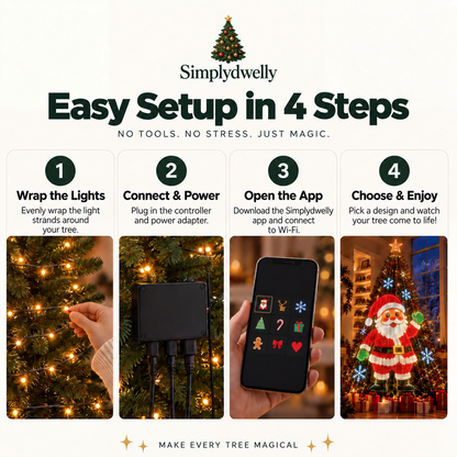 🎄 Smart Animated Christmas Tree Lights | App-Controlled LED Holiday Display ✨