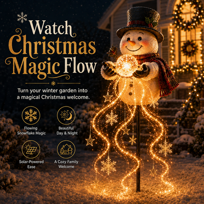 🎁 Today 50% OFF ⛄ Snowman Magic‑Flowing Snowflake LED Christmas Garden Light ✨
