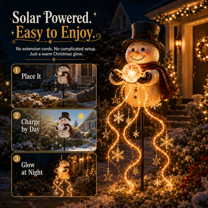 🎁 Today 50% OFF ⛄ Snowman Magic‑Flowing Snowflake LED Christmas Garden Light ✨
