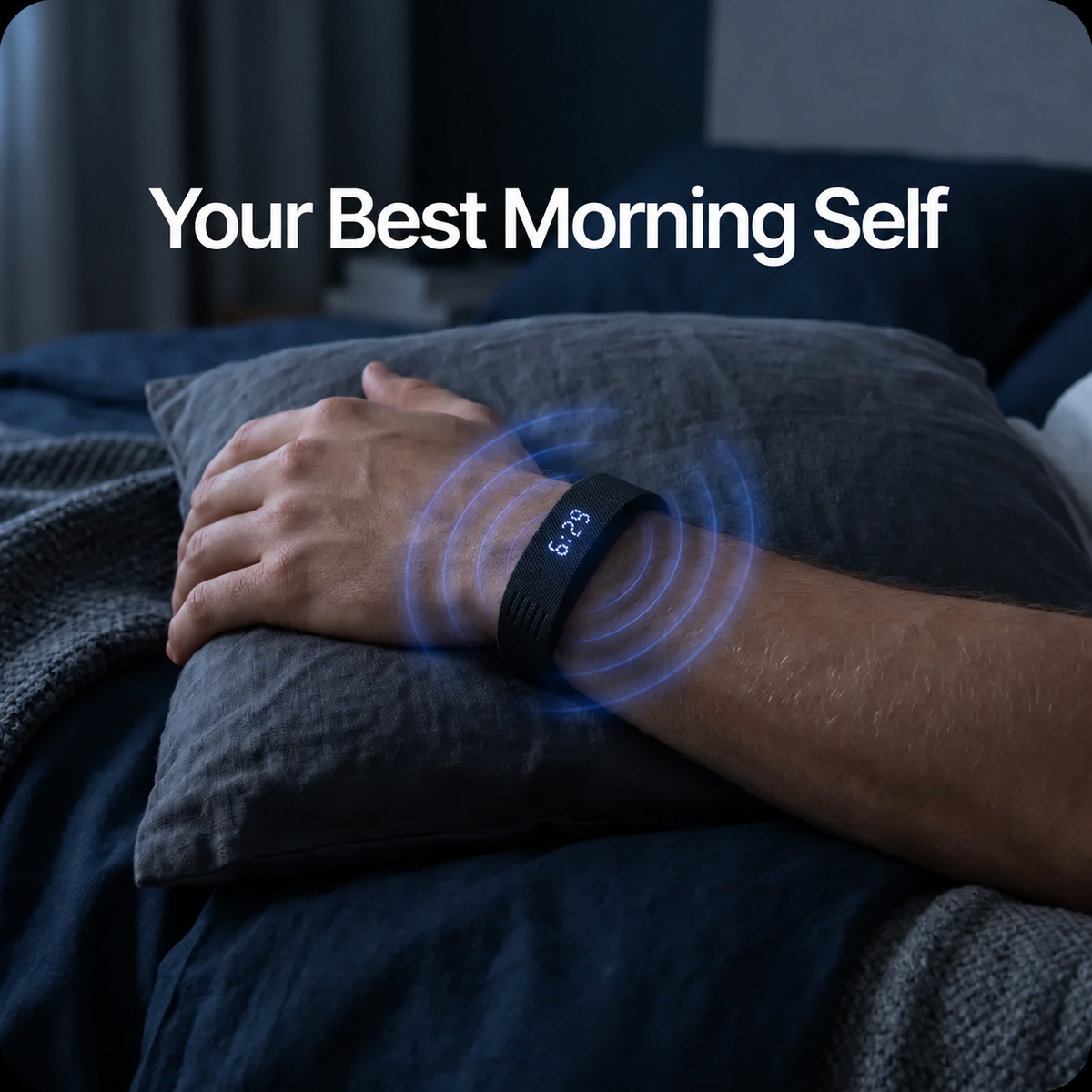 ⌚ Silent Vibration Alarm Clock – Wrist-Worn Wearable Wake-Up Device for Heavy Sleepers, Partner-Friendly Quiet Alarm with 2 Intensity Levels, 3 Alarms & 14+ Day Battery