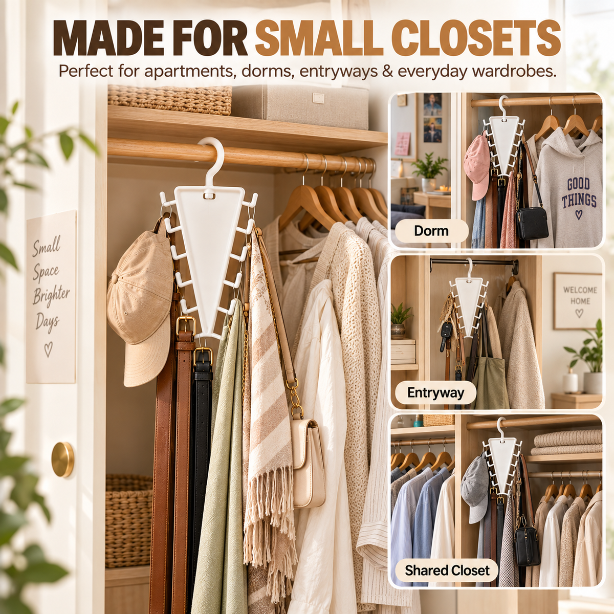 💥 BUY 1 GET 1 FREE 👗V-Shaped 12-Hook 360° Rotating Closet Organizer✨ Save Space & Stay Organized