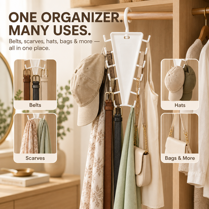 💥 BUY 1 GET 1 FREE 👗V-Shaped 12-Hook 360° Rotating Closet Organizer✨ Save Space & Stay Organized