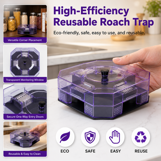 🏠Reusable Roach Trap with One-Way Entry Doors