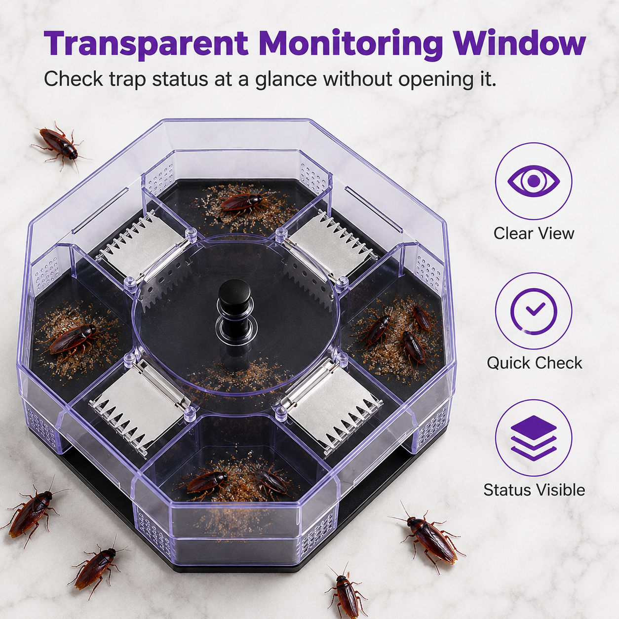 🏠Reusable Roach Trap with One-Way Entry Doors