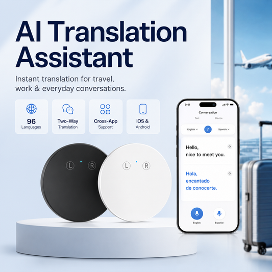AI Language Translator Device – Real-Time Two-Way Voice Translator with Multi-Language Support