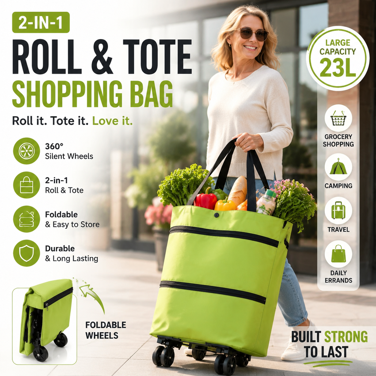 🔥Limited-time 50% off🔥Foldable 2-in-1 Shopping Bag