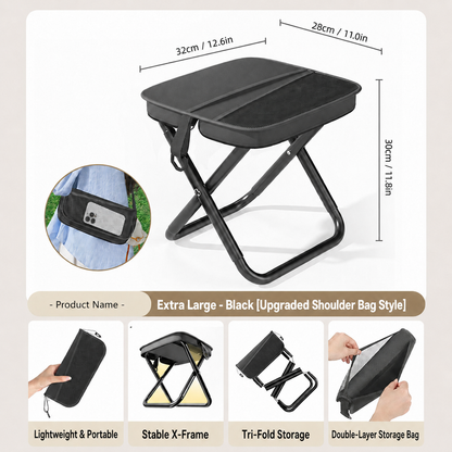 Limited Time 49% OFF | Portable Folding Stool with Storage Bag for Camping, Fishing & Travel