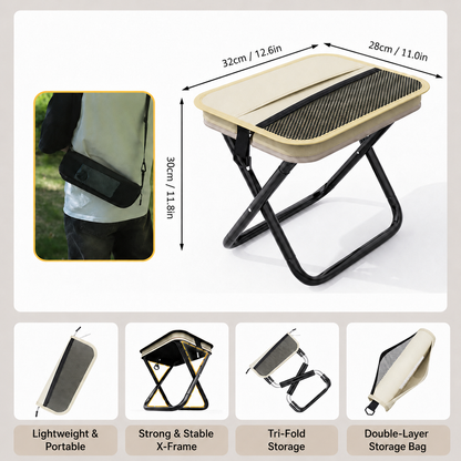Limited Time 49% OFF | Portable Folding Stool with Storage Bag for Camping, Fishing & Travel
