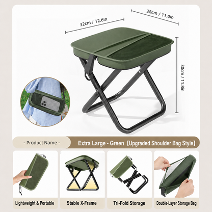 Limited Time 49% OFF | Portable Folding Stool with Storage Bag for Camping, Fishing & Travel