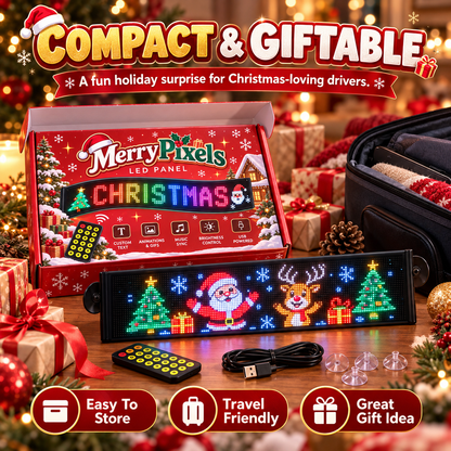 🔥50% OFF🎅 Animated Christmas LED Rear Window Panel – App Controlled Car Display✨