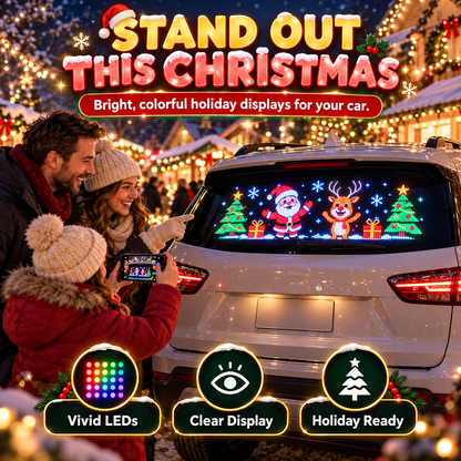 🔥50% OFF🎅 Animated Christmas LED Rear Window Panel – App Controlled Car Display✨