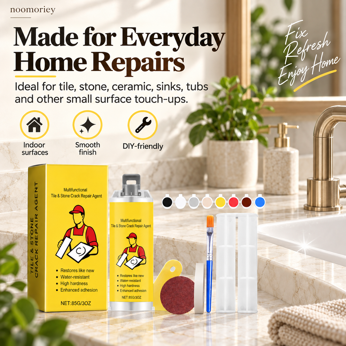 🔥Quick-Drying Tile Repair Glue - Complete Tool Kit for DIY – Fix Cracks Permanently in Minutes!✨