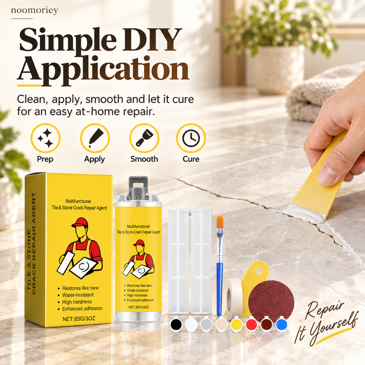 🔥Quick-Drying Tile Repair Glue - Complete Tool Kit for DIY – Fix Cracks Permanently in Minutes!✨
