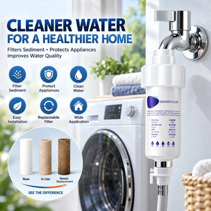 💧 50% OFF 5μm Sediment Water Filter – Cleaner Water For Washing Machine & Home