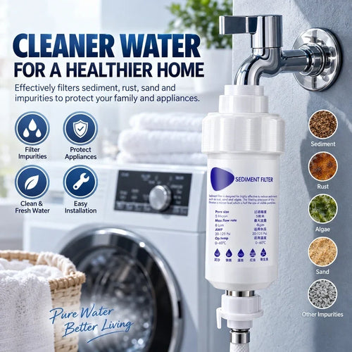 💧 50% OFF 5μm Sediment Water Filter – Cleaner Water For Washing Machine & Home