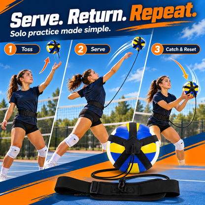 Volleyball Serve Trainer – Solo Practice Belt with Rebound Cord