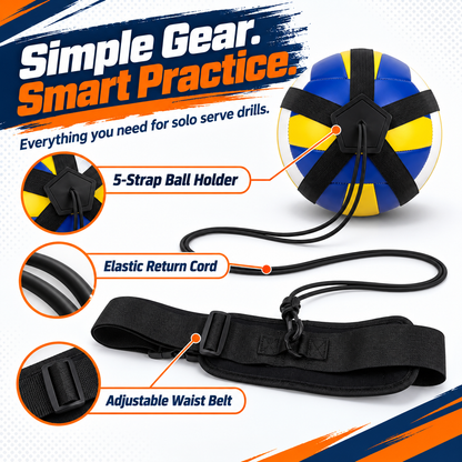 Volleyball Serve Trainer – Solo Practice Belt with Rebound Cord
