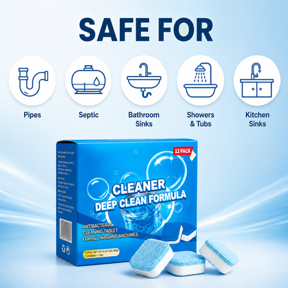 💥LAST DAY 49% OFF🫧Drain Cleaning Tablets 12 Pack For Sinks, Showers & Washing Machines