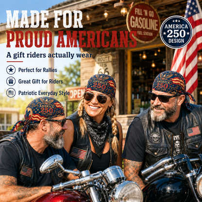 🦅America 250 Cycling Pirate Hat / Biker Headwrap🧢