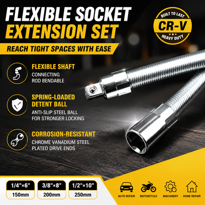 🔥Universal Flexible Wrench Socket Tool – High Torque & Tight Space Repair Adapter🔩