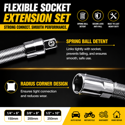 🔥Universal Flexible Wrench Socket Tool – High Torque & Tight Space Repair Adapter🔩