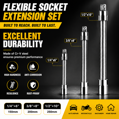 🔥Universal Flexible Wrench Socket Tool – High Torque & Tight Space Repair Adapter🔩