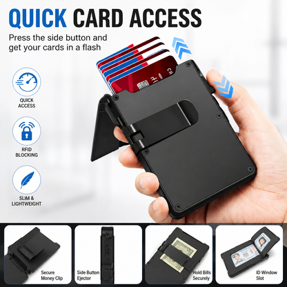 🔥49% off on the last day| 🔐 RFID Blocking Minimalist Pop-Up Wallet | One-Second Card Eject Design & Ultra Slim Pocket Wallet