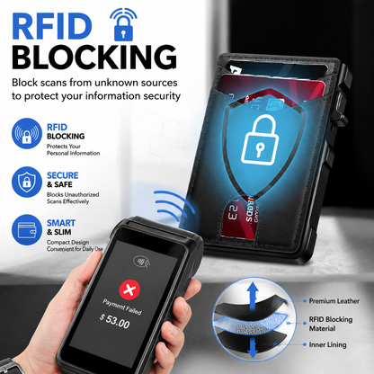 🔥49% off on the last day| 🔐 RFID Blocking Minimalist Pop-Up Wallet | One-Second Card Eject Design & Ultra Slim Pocket Wallet