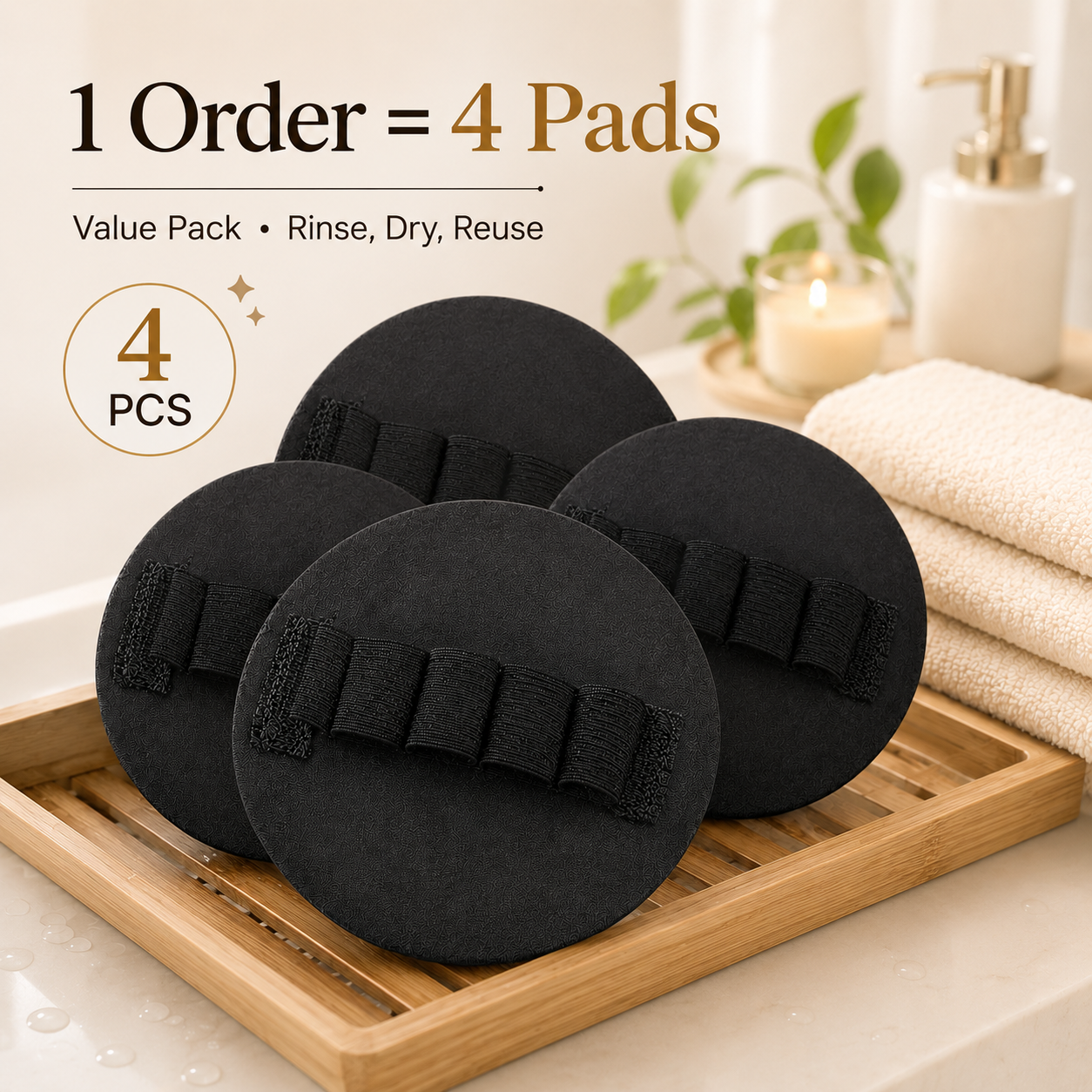 🧽 4 Counts Soft Exfoliating Shower Scrubber🔥Effectively cleanses the body and gently exfoliates