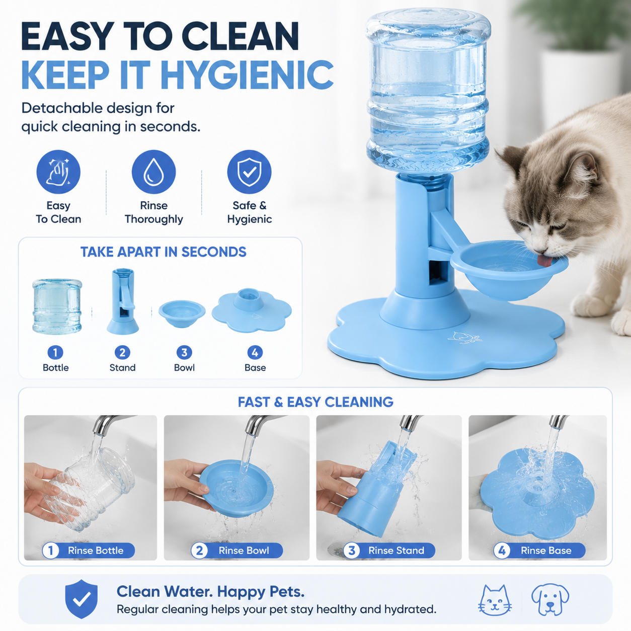 😻50% OFF TODAY🔥Automatic Pet Water Dispenser – Gravity Self Refilling Cat & Dog Water Bowl