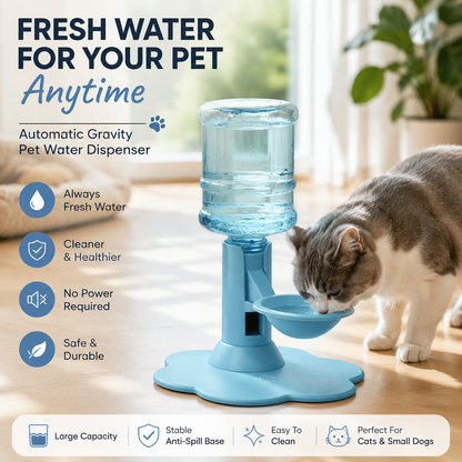 😻50% OFF TODAY🔥Automatic Pet Water Dispenser – Gravity Self Refilling Cat & Dog Water Bowl
