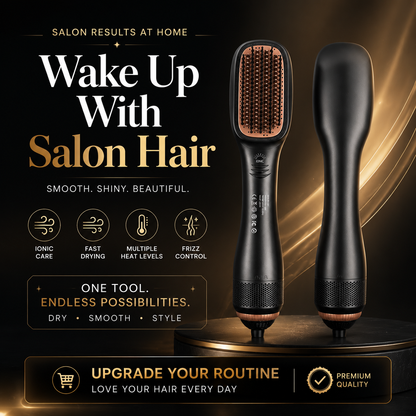 💇‍♀️ One-Step Hair Dryer Brush – 3-in-1 Blow Dryer & Styler For Smooth Frizz-Free Salon Hair