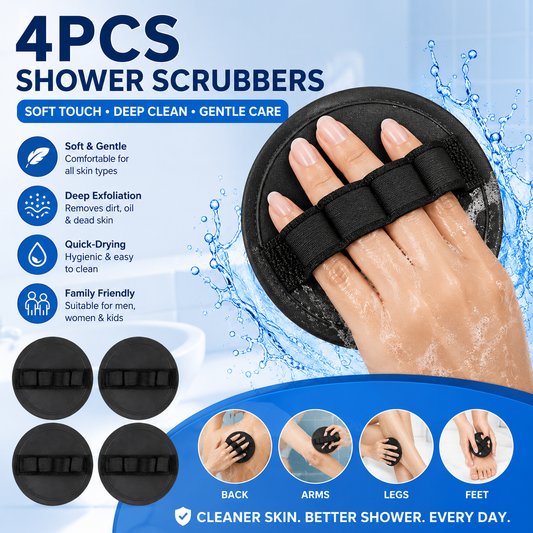 🔥Limited Time-50% OFF🔥Soft Silicone Shower Scrubber – Gentle Exfoliating Body Brush (4-Pack)