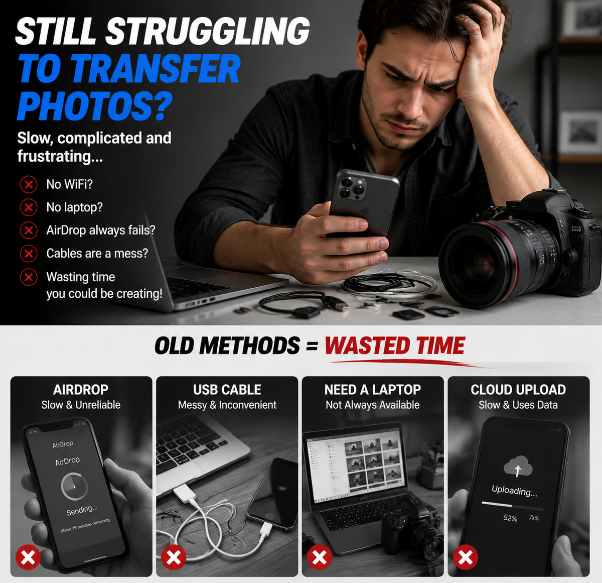 💥Limited-time 50% discount🔌 5-in-1 SD Card Reader for iPhone & USB-C – Fast Photo & Video Transfer Adapter