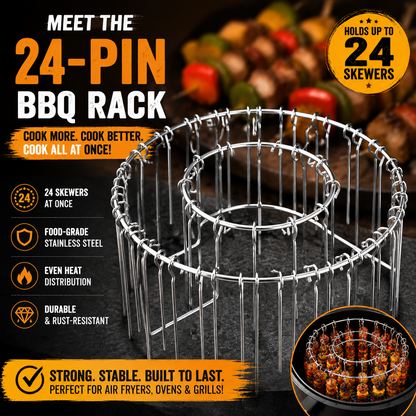 🔥 49% OFF Today | 2-Pack Air Fryer Kebab Rack – 304 Stainless Steel Skewer Grill Stand 🍢