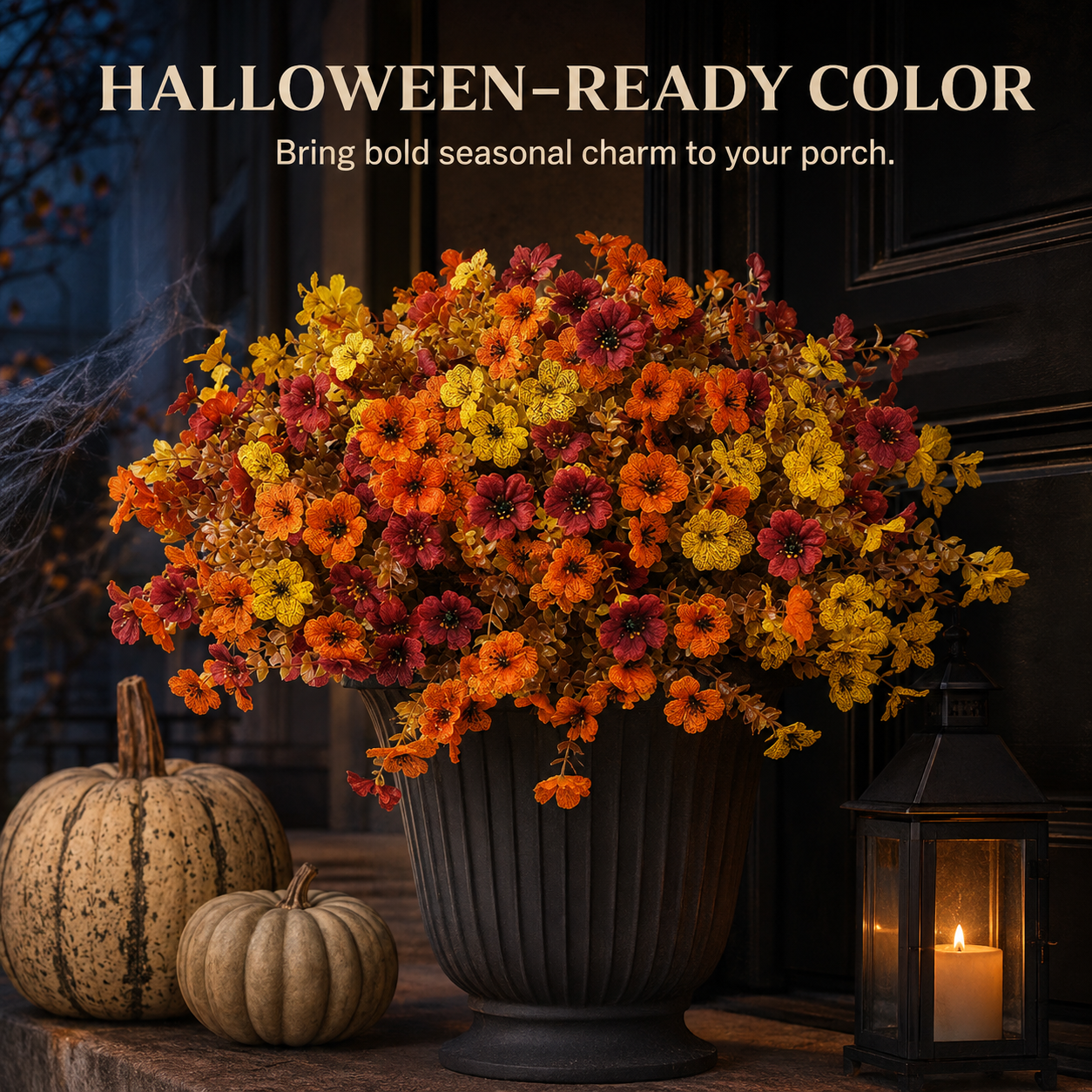 Autumn Harvest Artificial Flowers | UV Resistant Fall Porch Decor 🍁✨