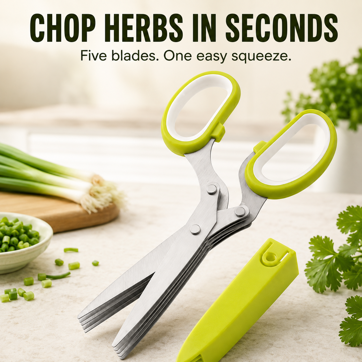 5-Blade Stainless Steel Herb Scissors | Multipurpose Kitchen Chopping Shears 🌿