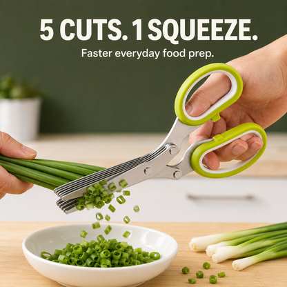5-Blade Stainless Steel Herb Scissors | Multipurpose Kitchen Chopping Shears 🌿