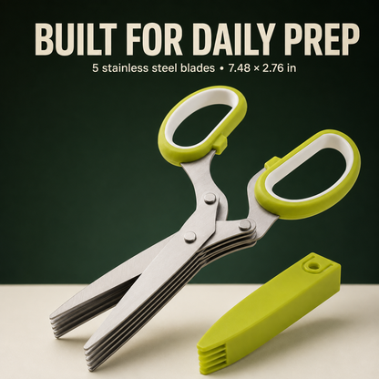 5-Blade Stainless Steel Herb Scissors | Multipurpose Kitchen Chopping Shears 🌿
