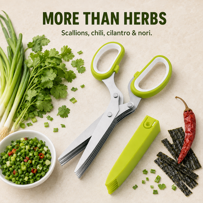 5-Blade Stainless Steel Herb Scissors | Multipurpose Kitchen Chopping Shears 🌿