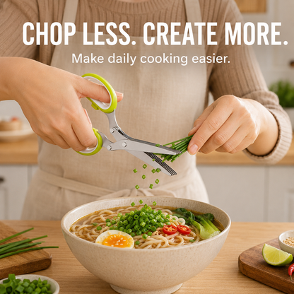 5-Blade Stainless Steel Herb Scissors | Multipurpose Kitchen Chopping Shears 🌿