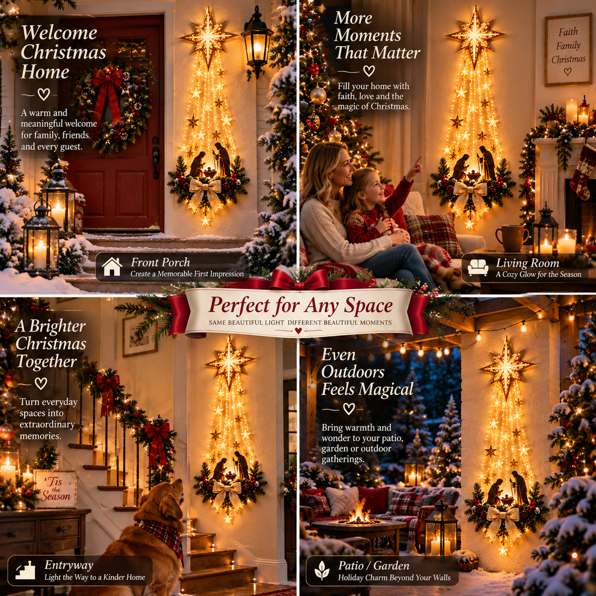 ✨ Last Day – 50% OFF! ✝️ Bethlehem Star of Faith™ – Lighted Nativity Wall Decor