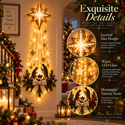 ✨ Last Day – 50% OFF! ✝️ Bethlehem Star of Faith™ – Lighted Nativity Wall Decor