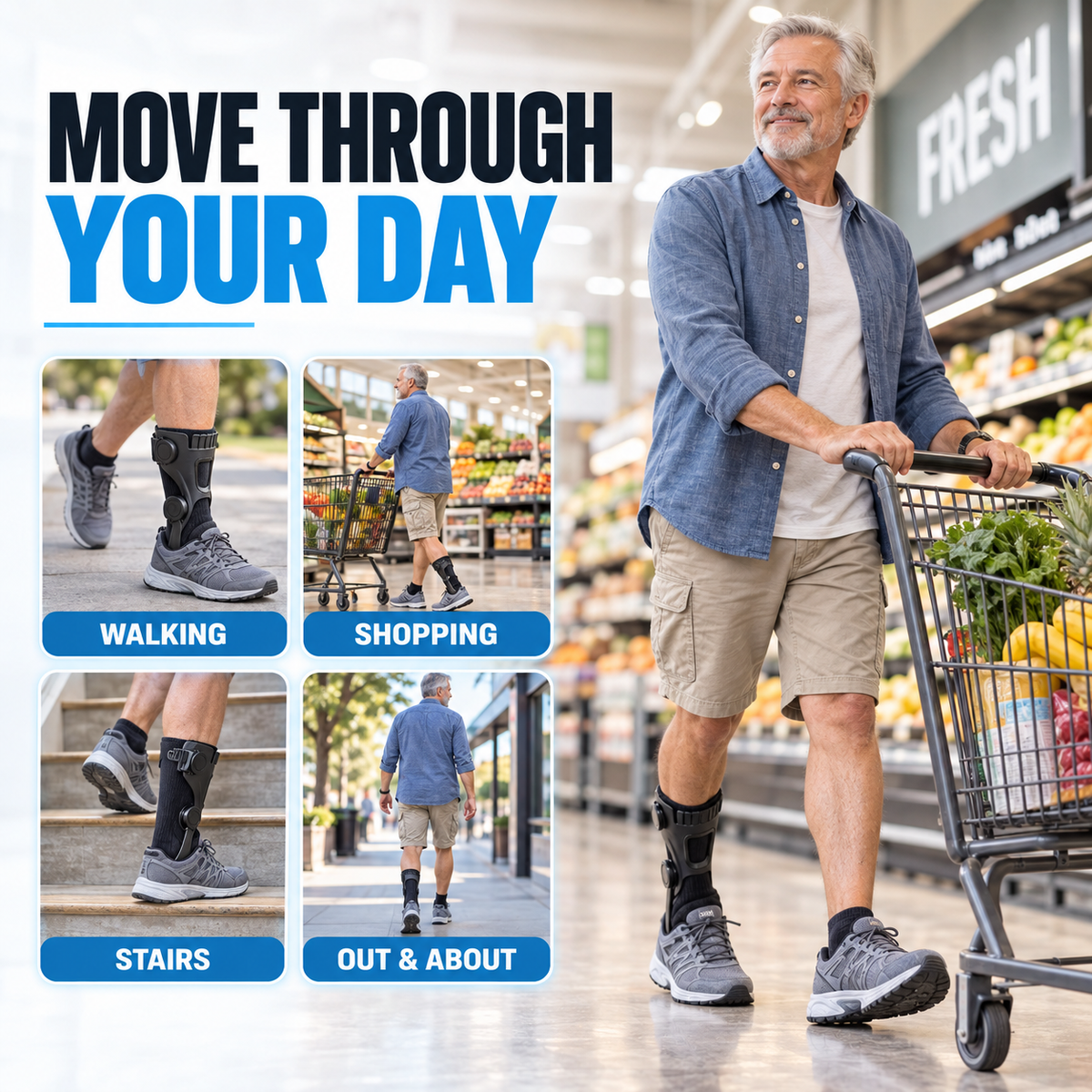 ⚡50% OFF🦶 AFO Foot Drop Brace✨ Adjustable & Breathable Support