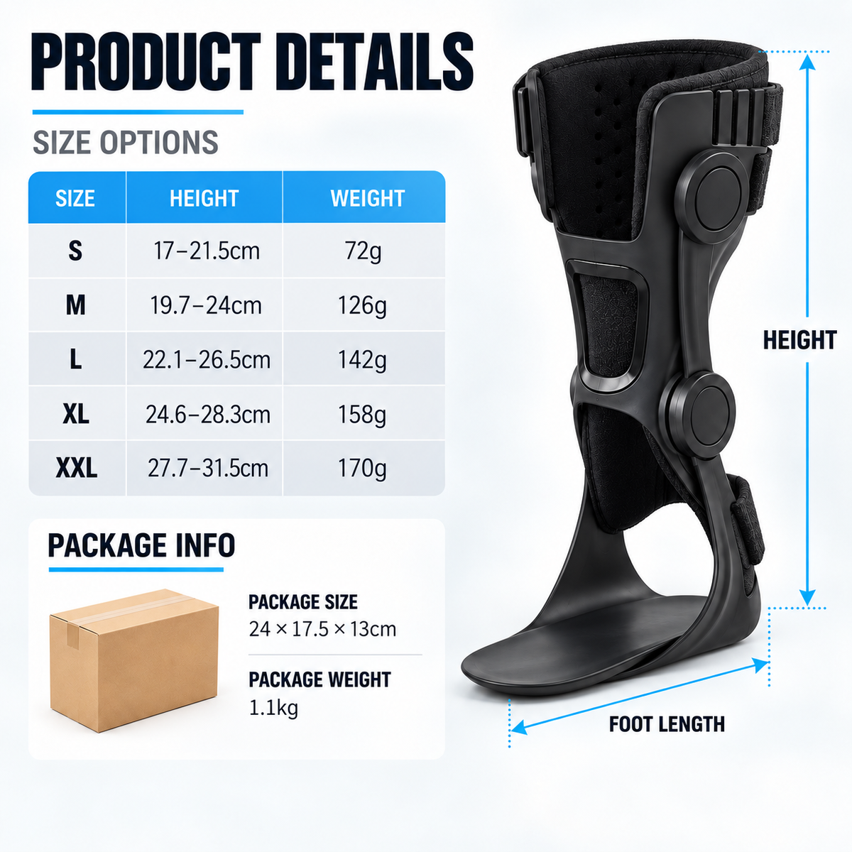 ⚡50% OFF🦶 AFO Foot Drop Brace✨ Adjustable & Breathable Support